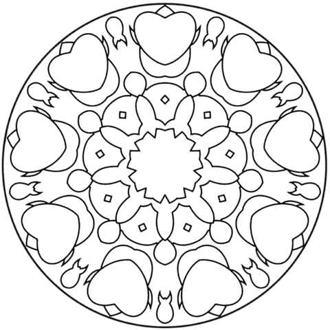 Simple Abstract Mandala Coloring Page